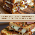 Bacon and Caramelized Onion Grilled Cheese Sandwiches