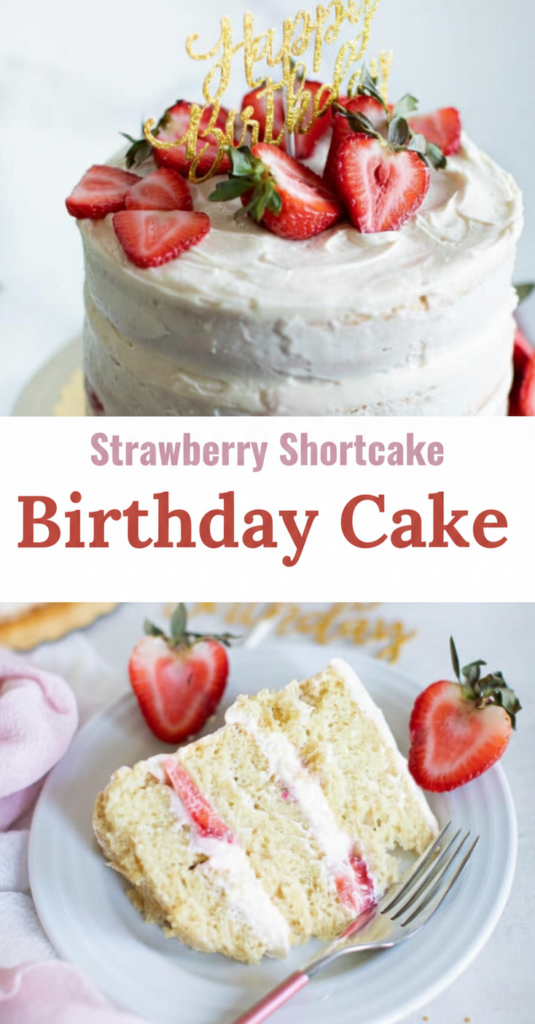 Best Strawberry Shortcake Birthday Cake
