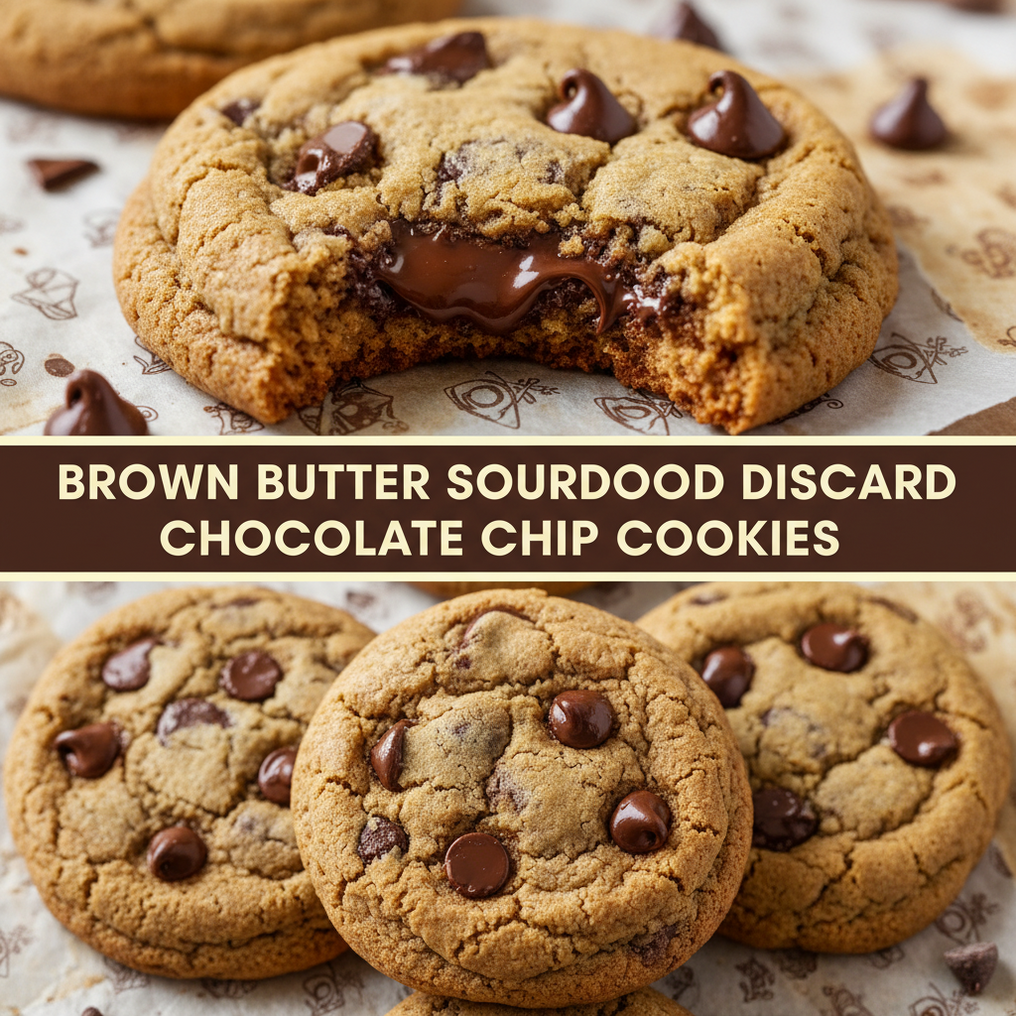 Brown Butter Sourdough Discard Chocolate Chip Cookies