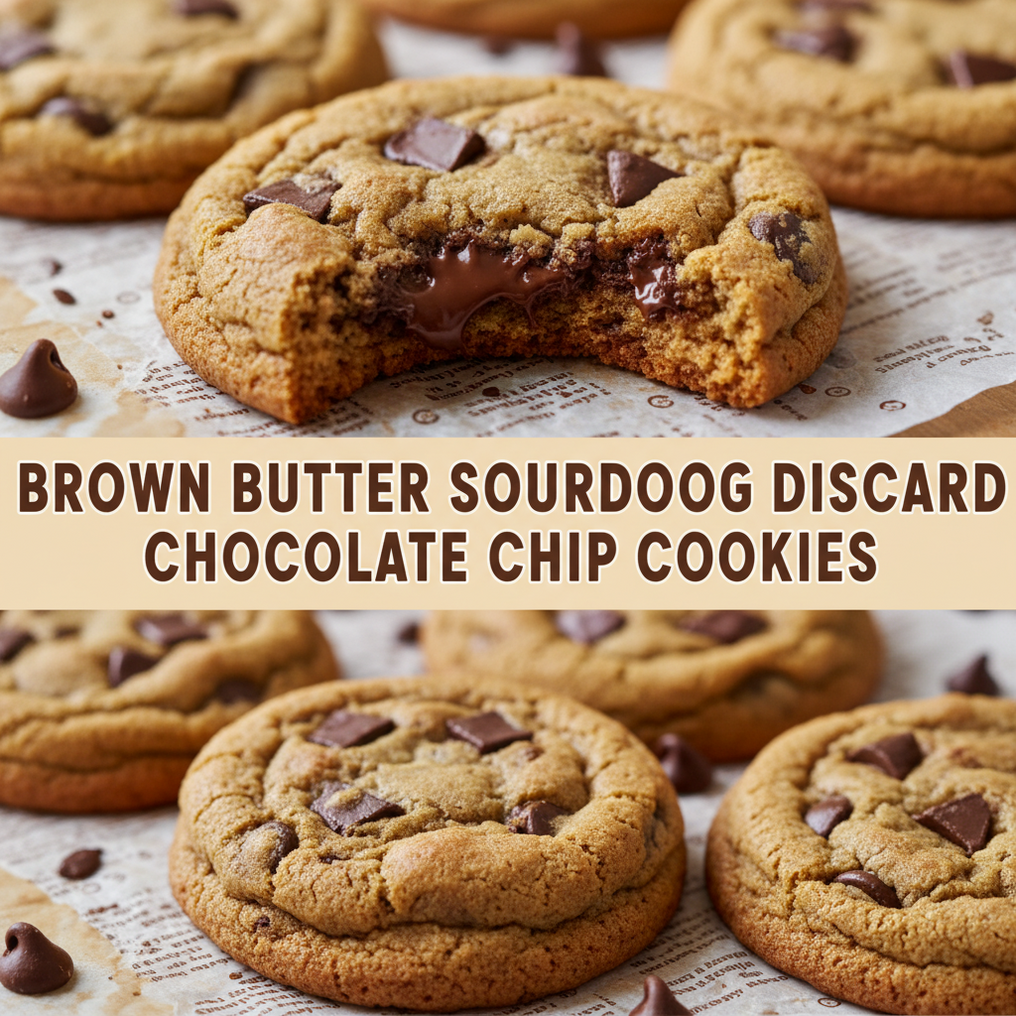 Brown Butter Sourdough Discard Chocolate Chip Cookies