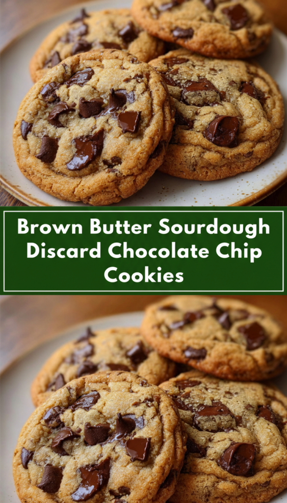 Brown Butter Sourdough Discard Chocolate Chip Cookies