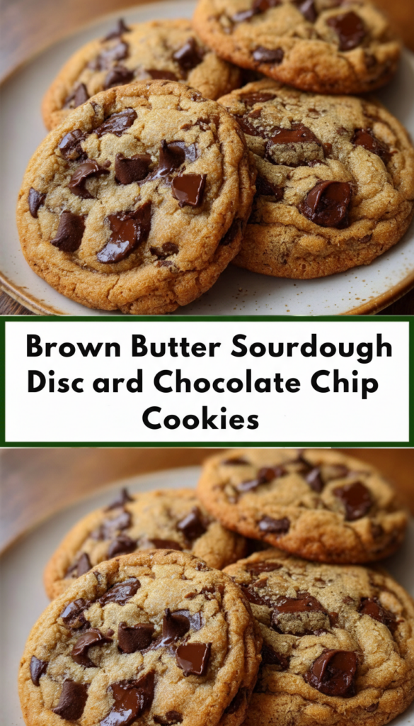 Brown Butter Sourdough Discard Chocolate Chip Cookies