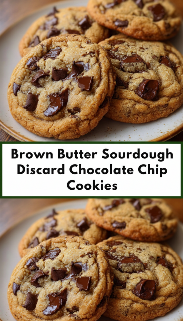 Brown Butter Sourdough Discard Chocolate Chip Cookies