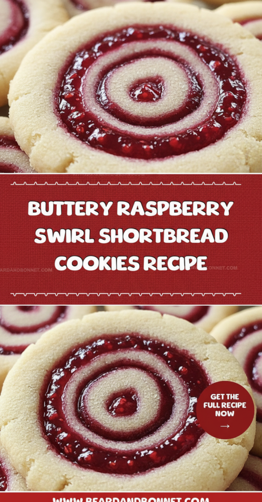 Buttery Raspberry Swirl Shortbread Cookies