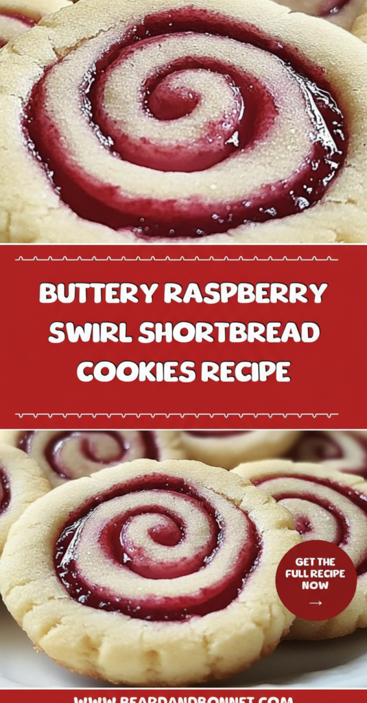 Buttery Raspberry Swirl Shortbread Cookies