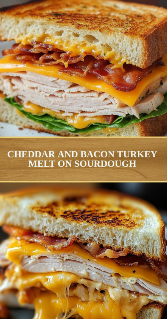 Cheddar and Bacon Turkey Melt on Sourdough
