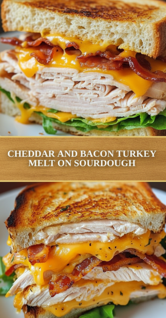 Cheddar and Bacon Turkey Melt on Sourdough
