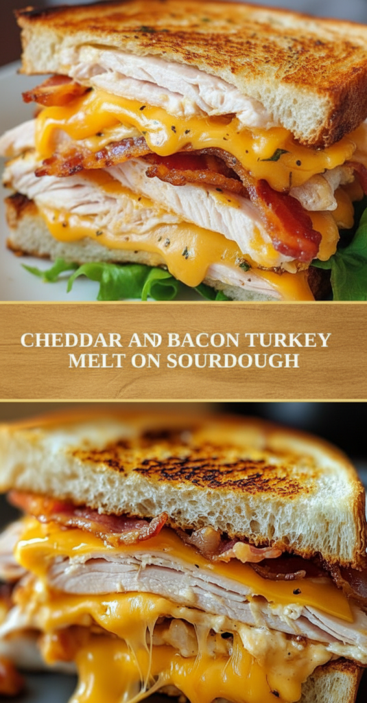 Cheddar and Bacon Turkey Melt on Sourdough