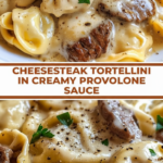 Cheesesteak Tortellini in Creamy Provolone Sauce