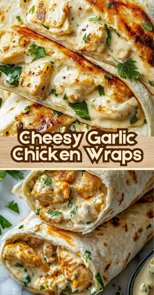 Cheesy Garlic Chicken Wraps