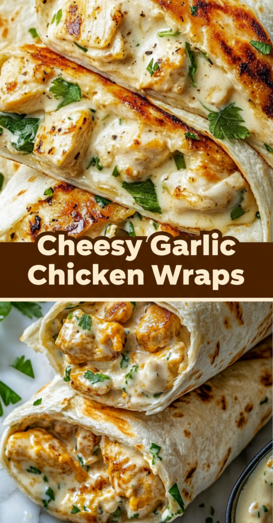 Cheesy Garlic Chicken Wraps