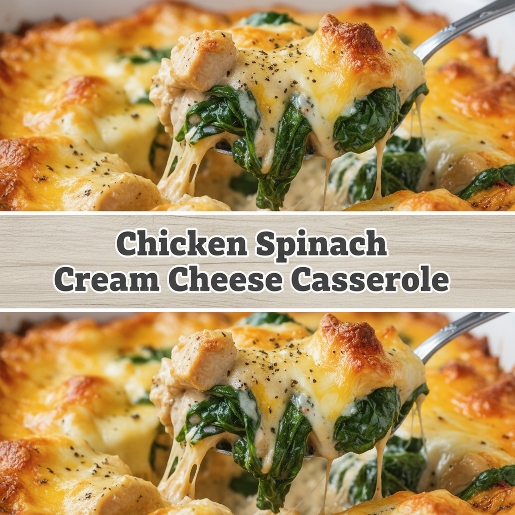 Chicken and Spinach Casserole with Cream Cheese