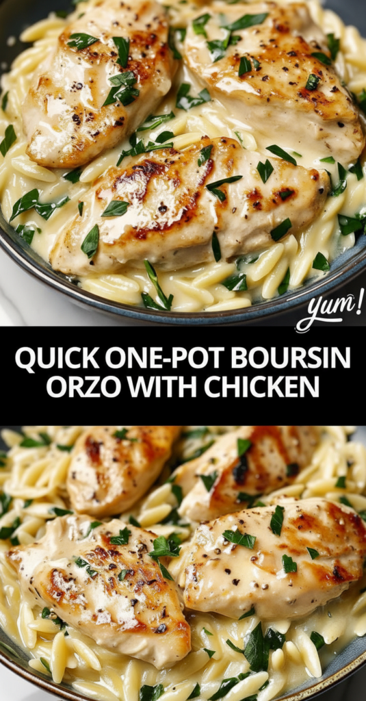 Creamy Boursin Orzo with Chicken