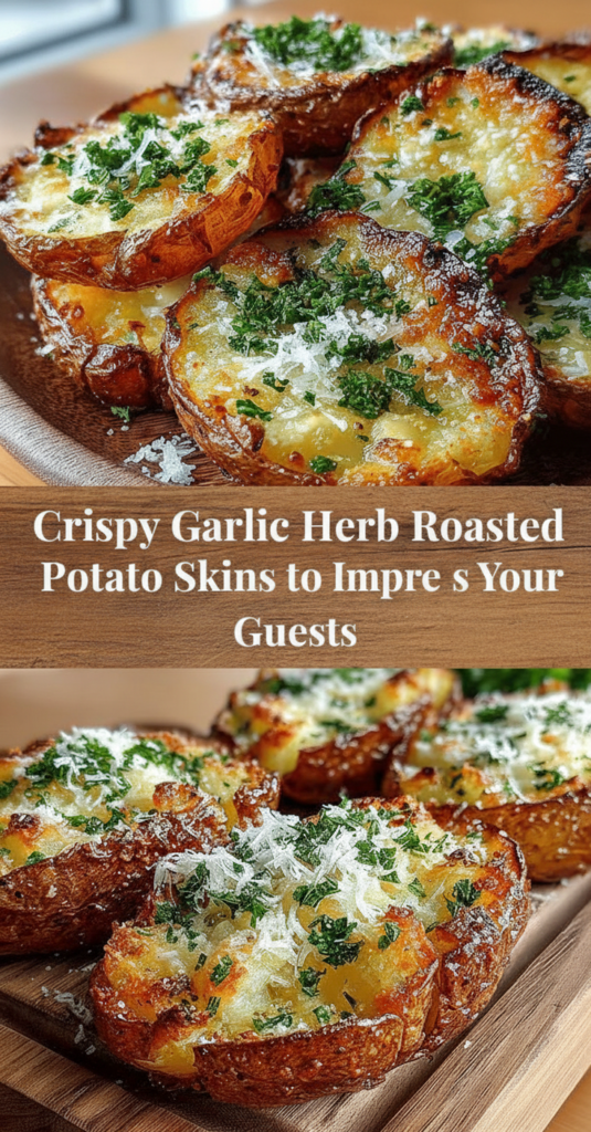 Crispy Garlic Herb Roasted Potato Skins