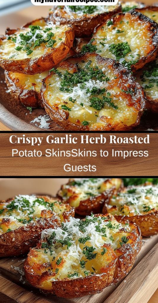 Crispy Garlic Herb Roasted Potato Skins