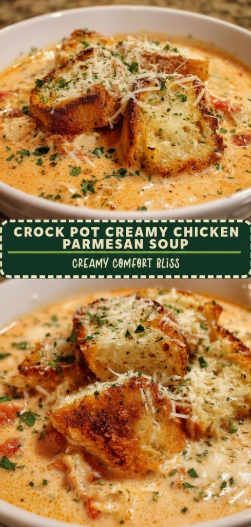 Crock Pot Creamy Chicken Parmesan Soup