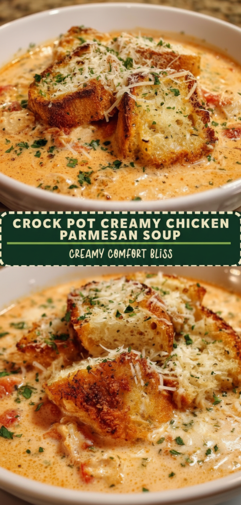 Crock Pot Creamy Chicken Parmesan Soup
