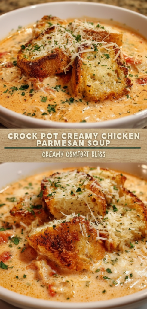 Crock Pot Creamy Chicken Parmesan Soup
