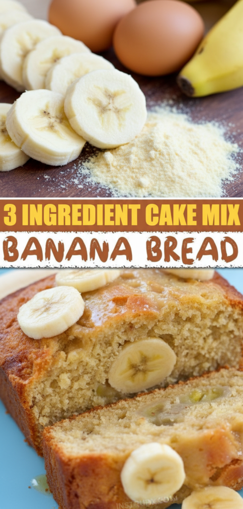 Easy 3 Ingredient Moist Banana Bread