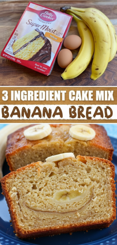 Easy 3 Ingredient Moist Banana Bread