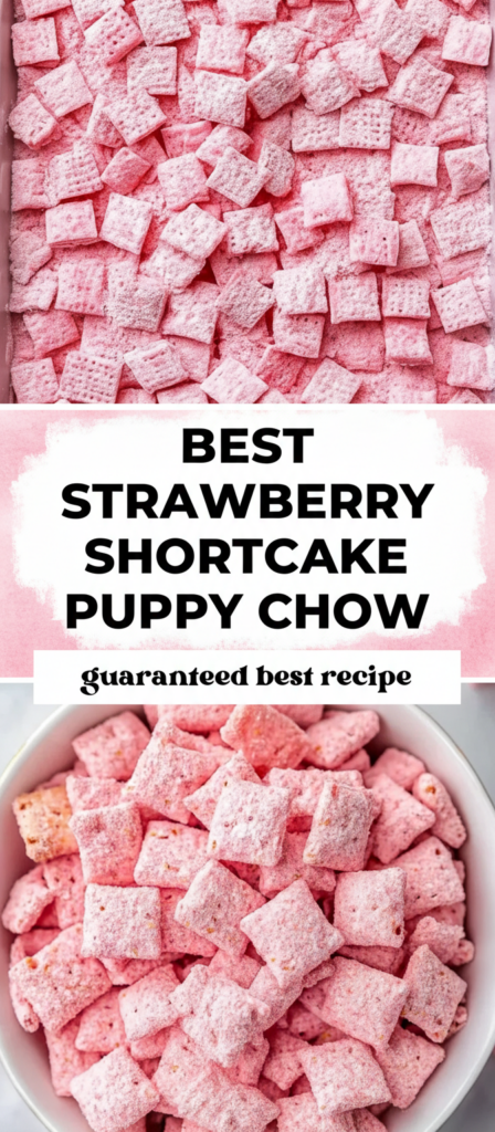 Easy Strawberry Shortcake Puppy Chow