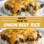 French Onion Ground Beef and Rice Casserole