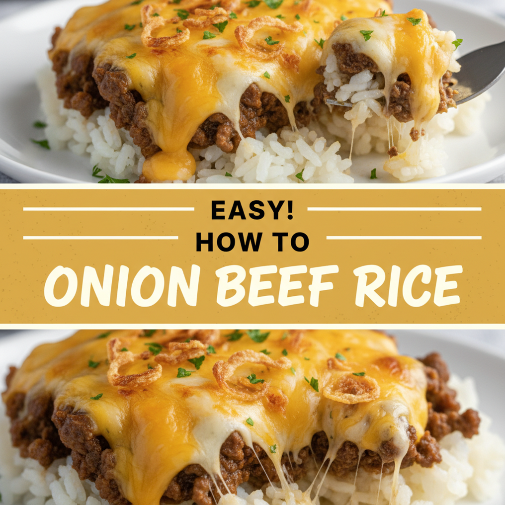 French Onion Ground Beef and Rice Casserole