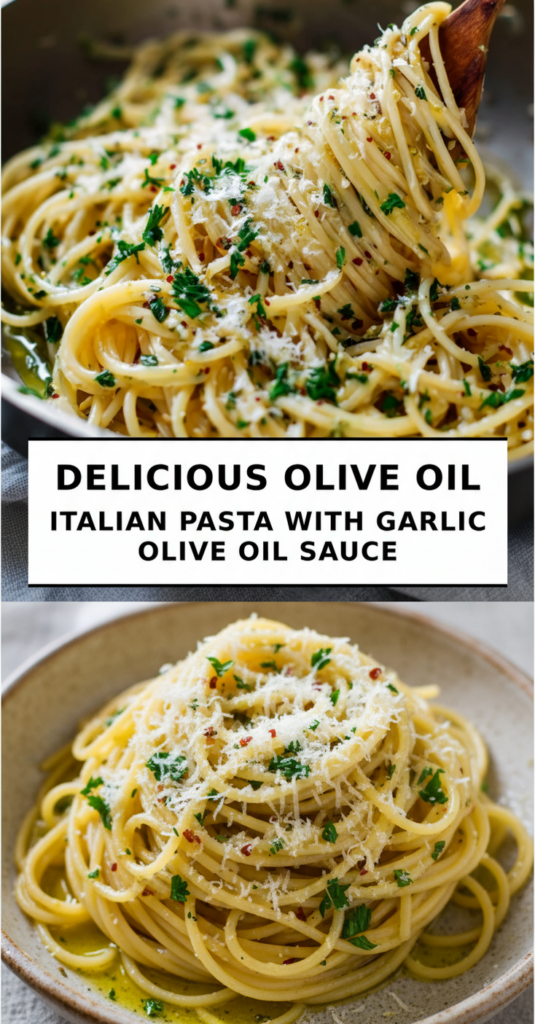 Italian Pasta with Garlic Olive Oil Sauce
