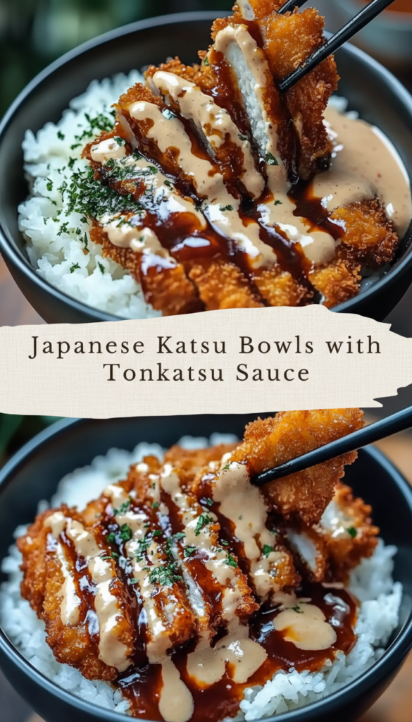 Japanese Katsu Bowls with Tonkatsu Sauce