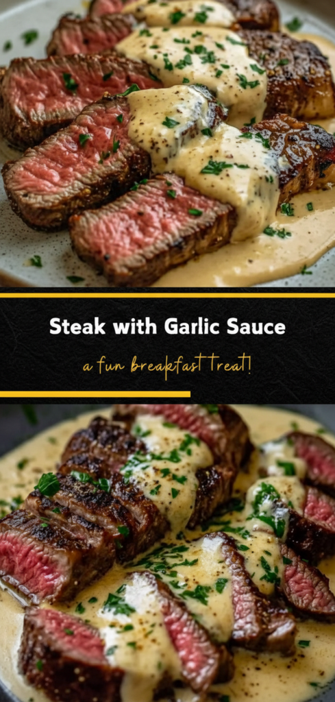 Juicy Steak with Creamy Garlic Sauce