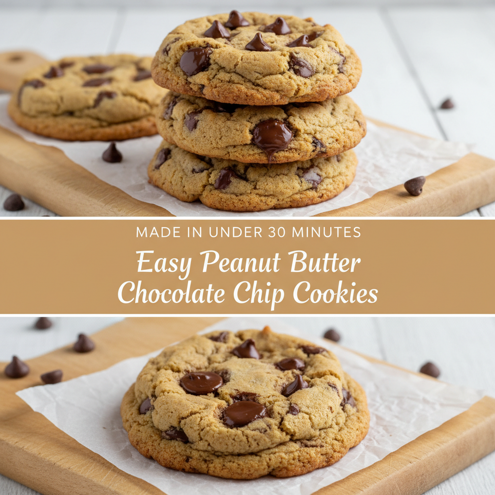 Moist Peanut Butter Chocolate Chip Cookies