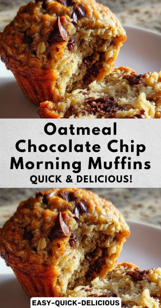 Oatmeal Chocolate Chip Breakfast Muffins