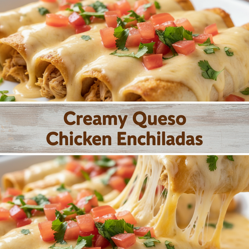 Queso Chicken Enchiladas