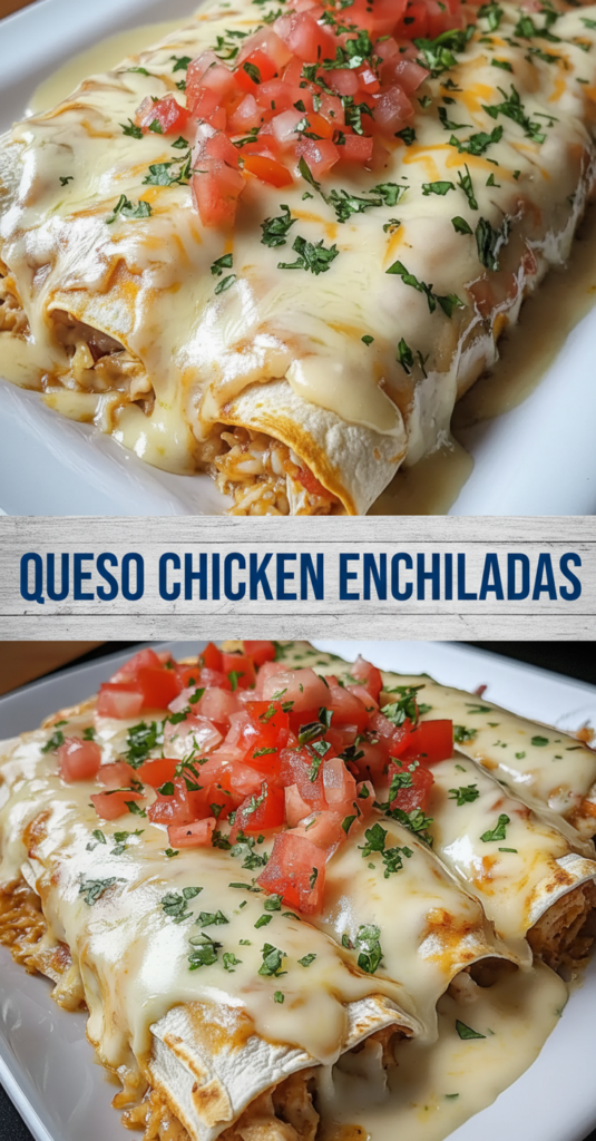 Queso Chicken Enchiladas