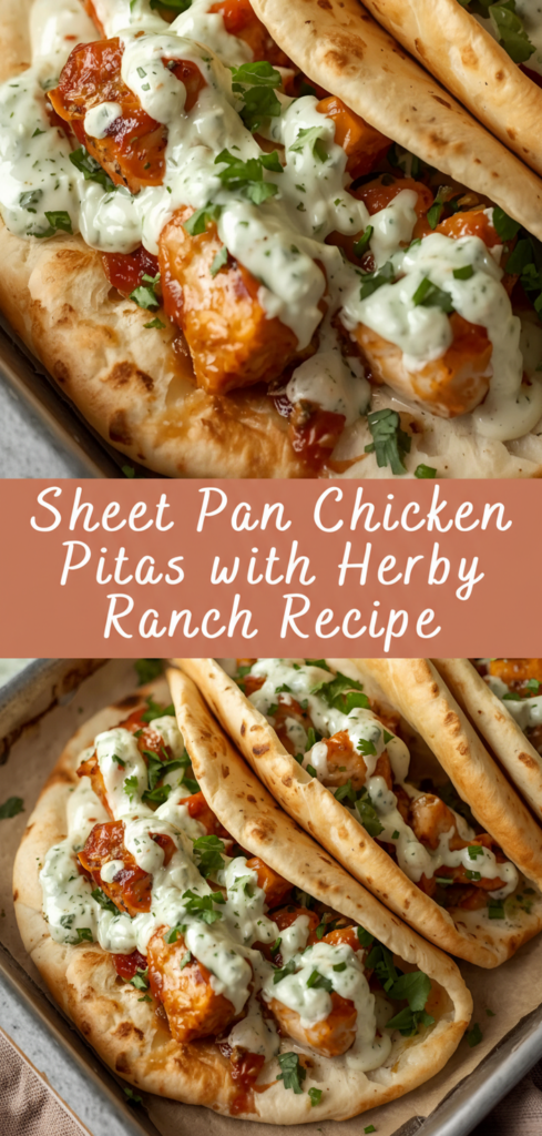 Sheet Pan Chicken Pitas with Herby Ranch Recipe