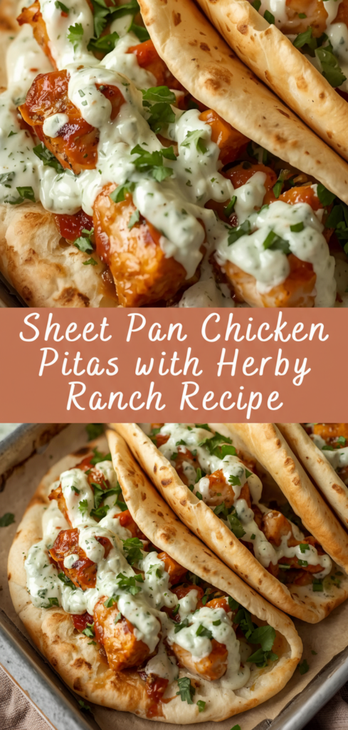 Sheet Pan Chicken Pitas with Herby Ranch Recipe
