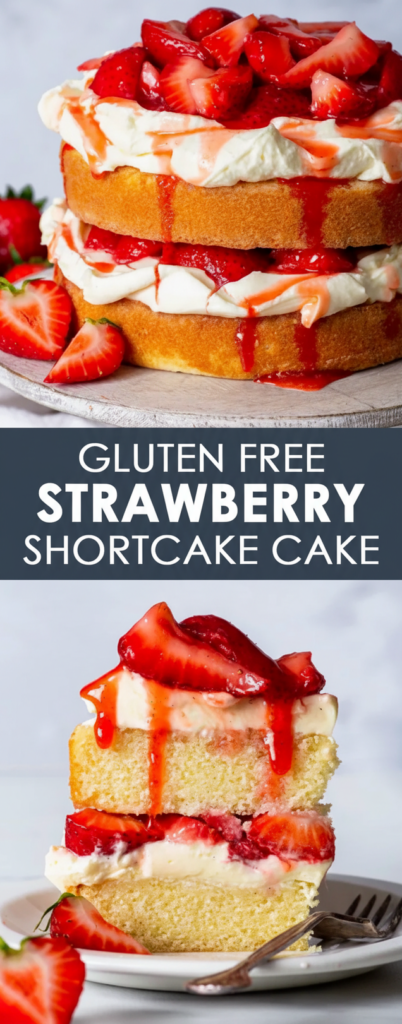 Small Batch Gluten-Free Strawberry Shortcake Cake