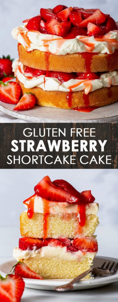 Small Batch Gluten Free Strawberry Shortcake Cake