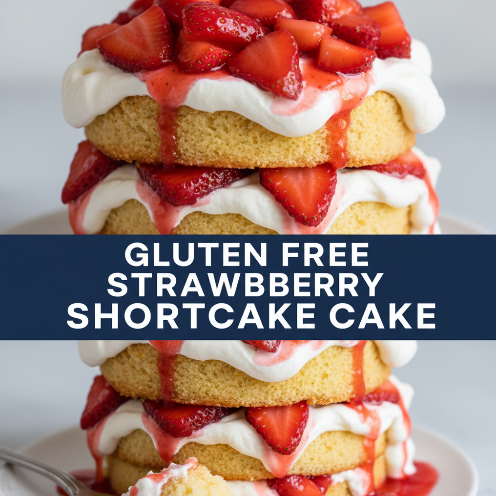Small Batch Gluten Free Strawberry Shortcake Cake