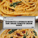 Spaghetti Spinach with Sun-Dried Tomato Cream Sauce