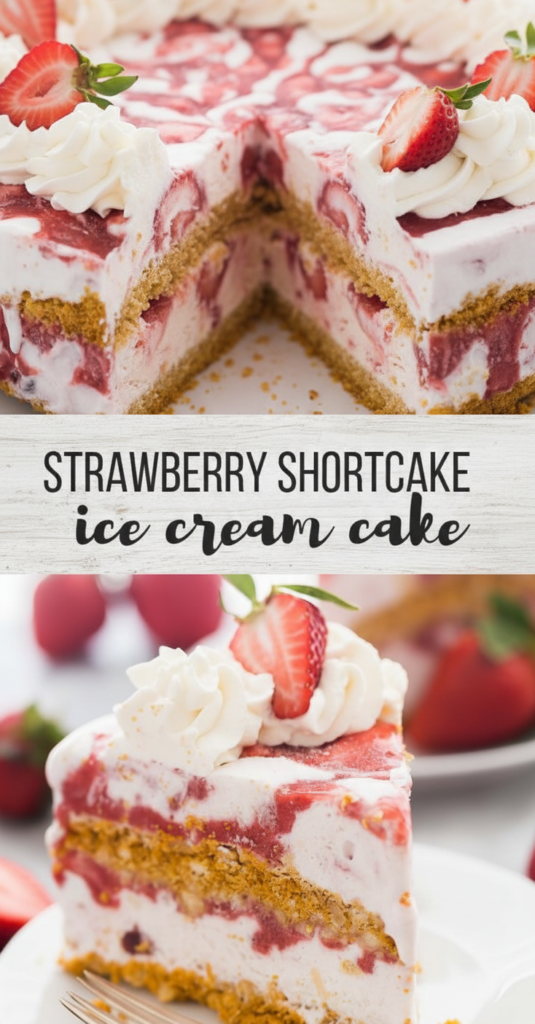 Strawberry Shortcake Ice Cream Cake