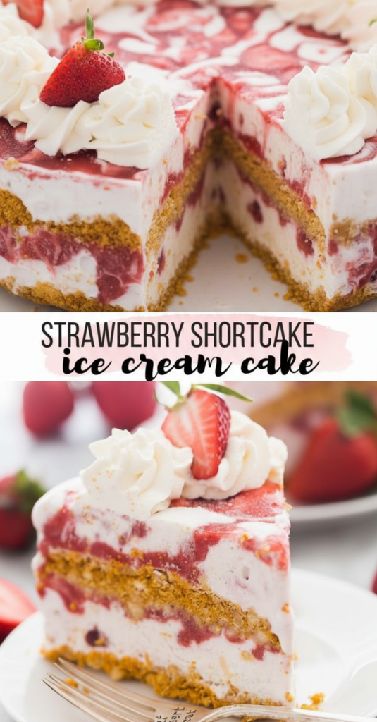 Strawberry Shortcake Ice Cream Cake
